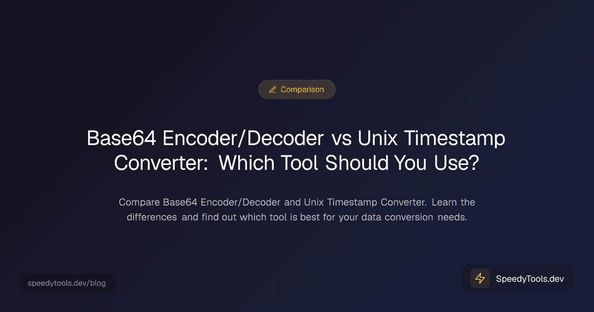 Base64 Encoder/Decoder vs Unix Timestamp Converter: Which Tool Should You Use?
