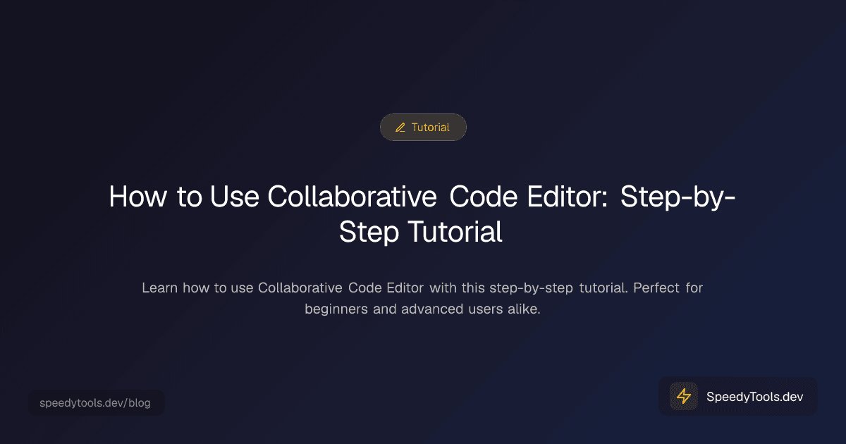 How to Use Collaborative Code Editor: Step-by-Step Tutorial