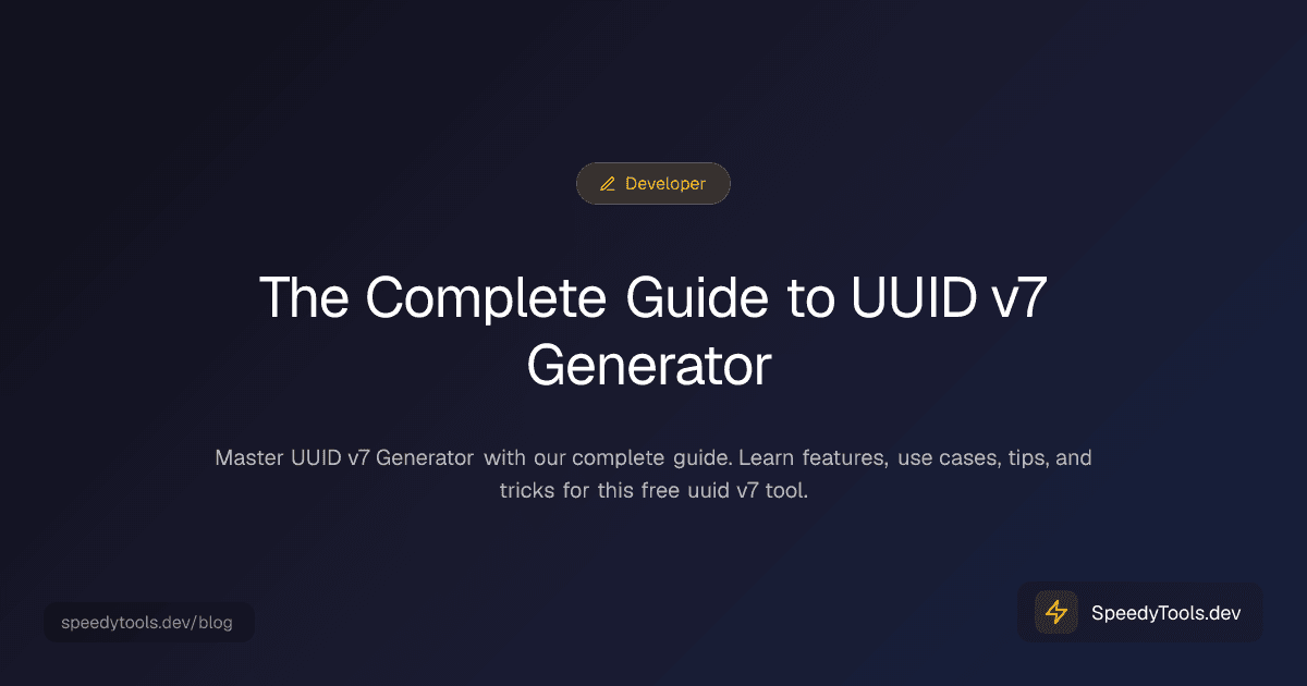 The Complete Guide to UUID v7 Generator