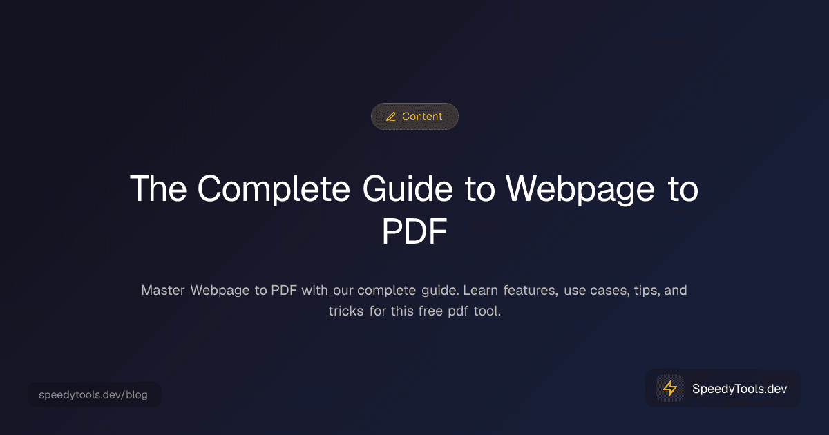 The Complete Guide to Webpage to PDF