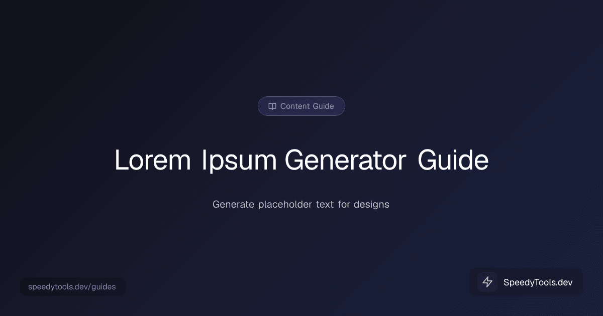 Lorem Ipsum Generator guide