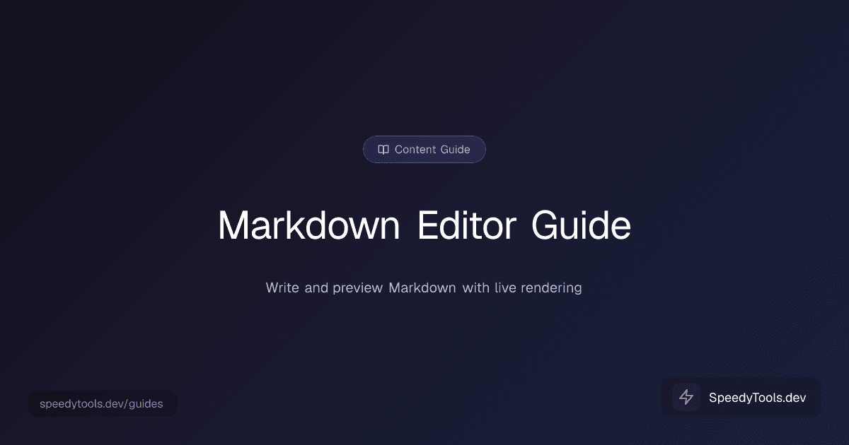 Markdown Editor guide