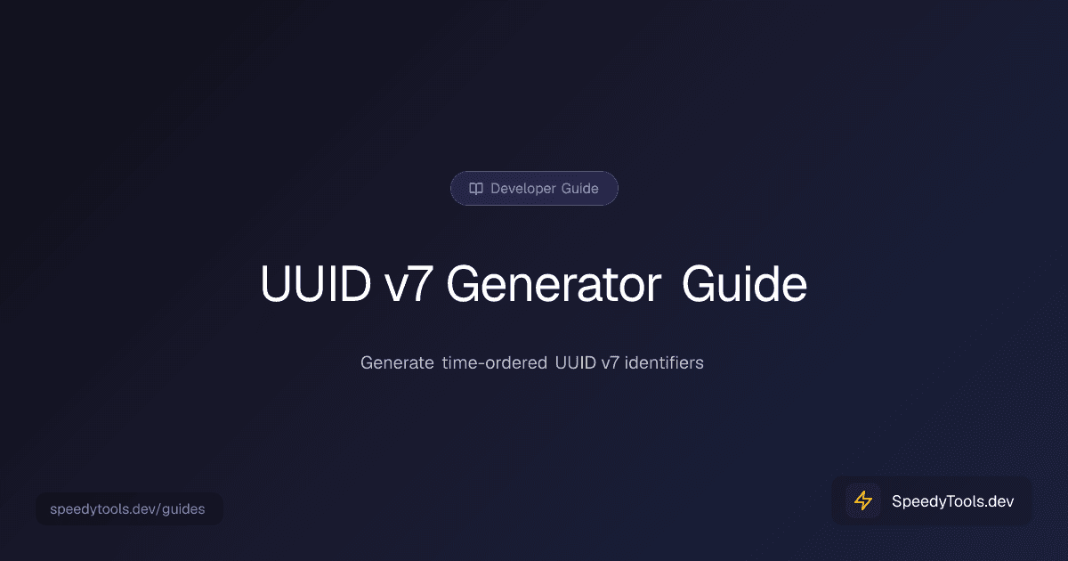 UUID v7 Generator guide